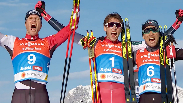 Норвежские двоеборцы выиграли эстафету на ЧМ, россияне — предпоследние